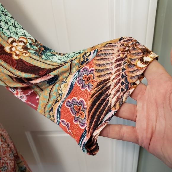 Hale Bob Boho Print Knit Aline Dress Size Large, Colorful - Picture 2 of 8